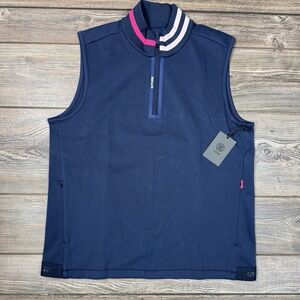 G/FORE Men's Double Knit Pique Golf Vest Gilet Atlantic Blue Size Large NEW $245